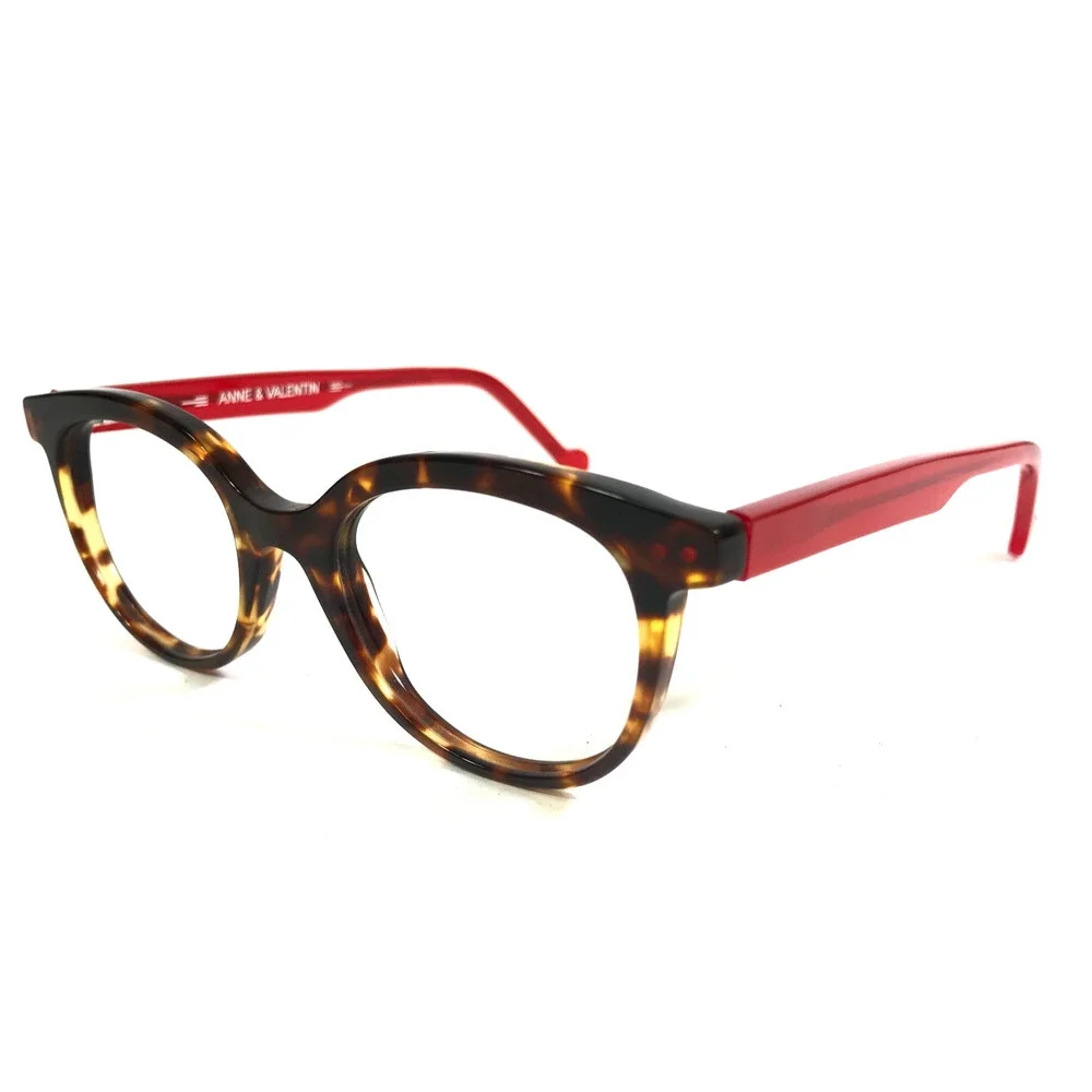 Anne & Valentin Petite Eyeglasses Frames MINA 8B04 Brown Tortoise Red 43-18-138